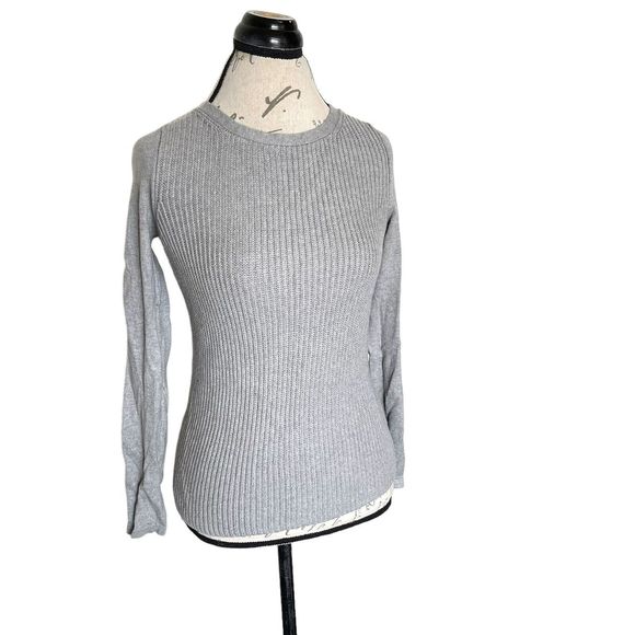 Banana Republic Womens Sweater Size Small Grey Heather Ribbed  Cashme Blend - Picture 3 of 11